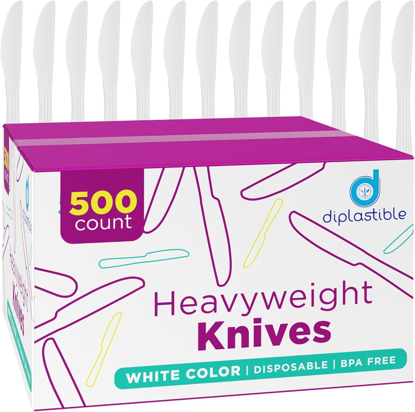 Plastic Knives Heavy Duty - Disposable Knives Utensils - Cutlery For Parties, Celebrations And Events Pack Of 500