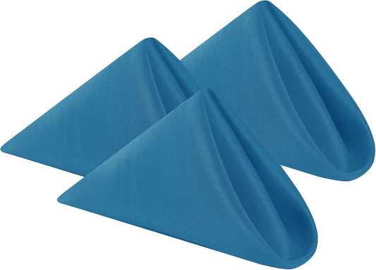 Cloth Napkins 20x20 inch Washable Polyester Dinner Napkins Soft Table Napkins for Wedding Party Dining Banquet(Mediterranean Blue,100PCS)