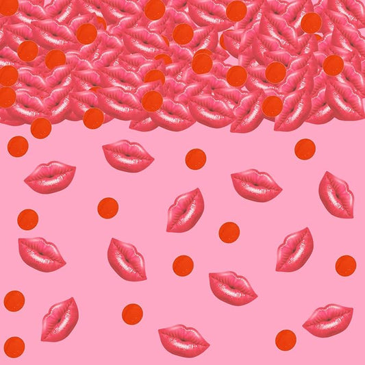 Happy Valentine's Lip Confetti,1500pcs Red Heart Valentine's Party Table Confetti Decorations Happy Valentines Day Birthday Party Decor Supplies (lip 2)