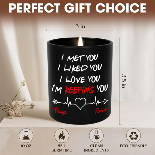 TEEZWONDER Christmas Anniversary Wedding Gifts for Women - Long Lasting Vanilla Lavender Candle 10 oz - Romantic Couple Gifts for Him Her, Gift for Boyfriend Girlfriend, Wife Husband Birthday Gift