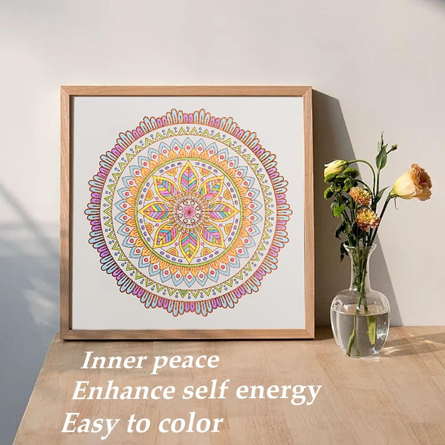 Adult Coloring Book for Women Relaxation, Gold Foil Mandala Coloring Book Set with 24 Colors Retractable Glitter Gel Pens, 12Pcs Premium Single-Sided Paper Portable Gift for Adults Includes Gift Bag
