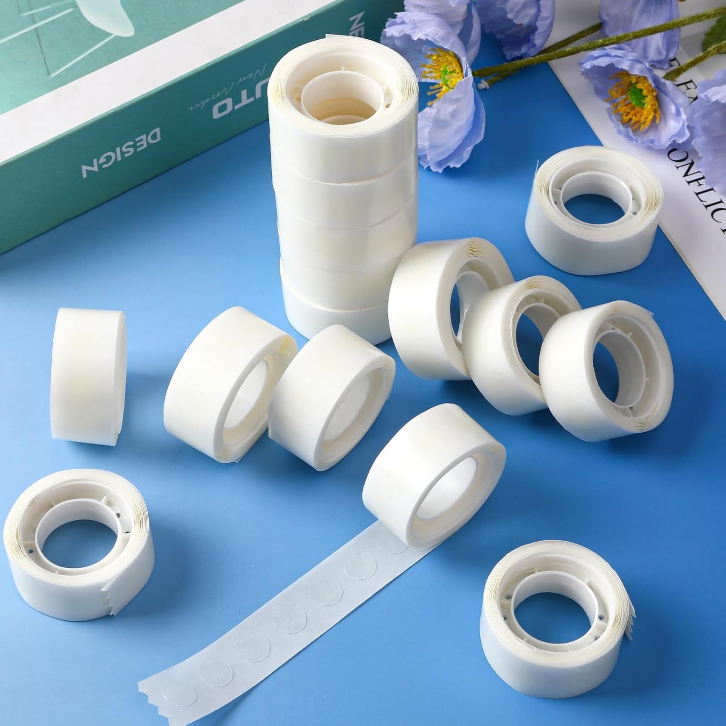 UPINS Glue Points Dots, 1500Pcs Balloon Glue Adhesive Dots Double Sided Removable Glue Tape Dots for Balloons Crafts Decoration, 6 mm