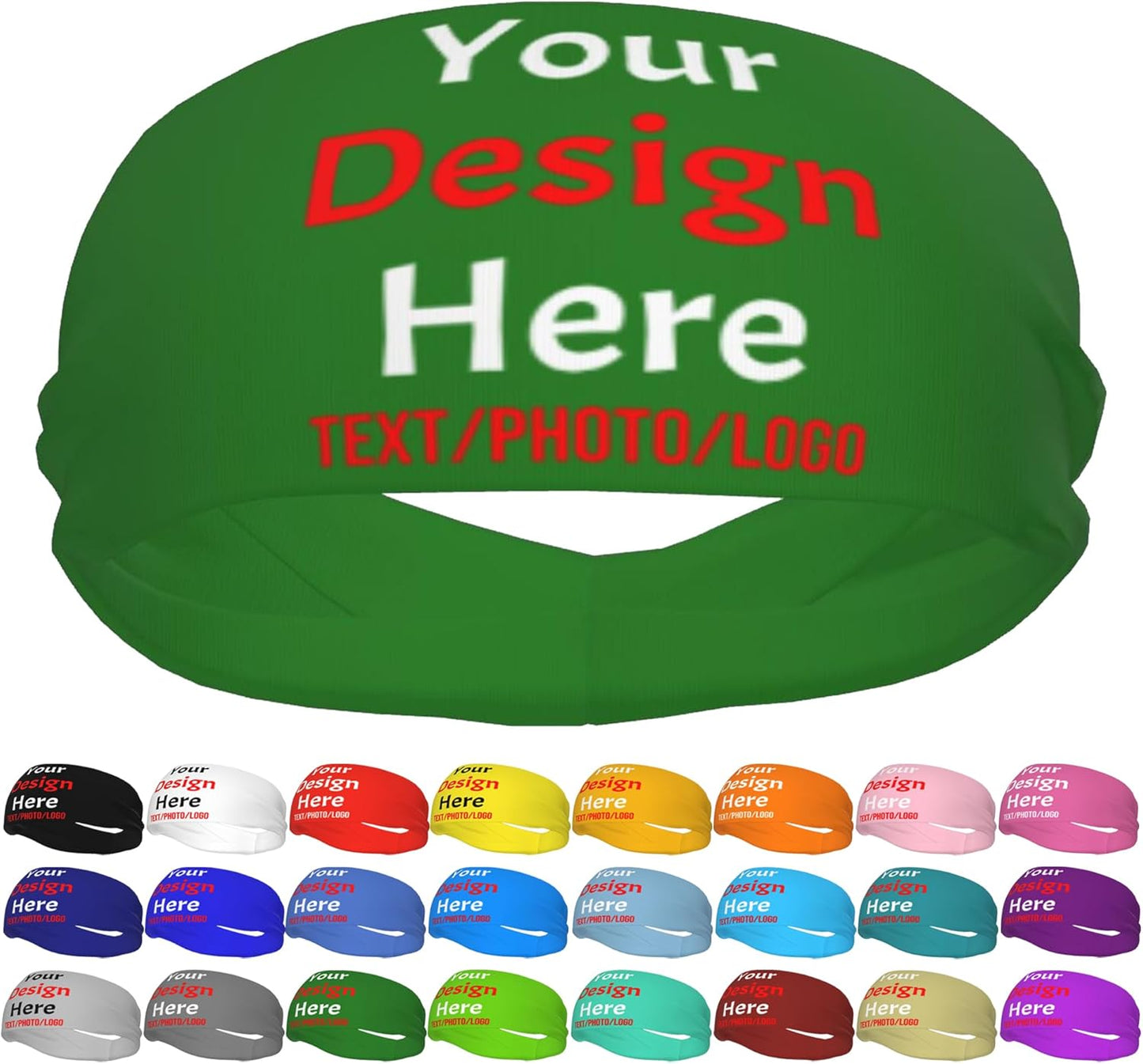 Custom Sweatbands for Men Women, Design Your Own Text Name Image Photo Personalized Sports Headbands