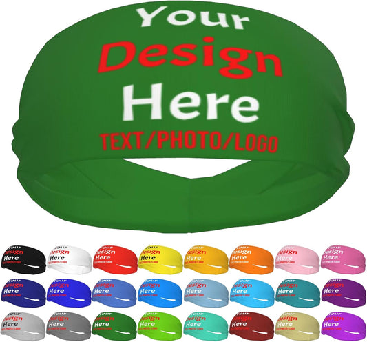 Custom Sweatbands for Men Women, Design Your Own Text Name Image Photo Personalized Sports Headbands