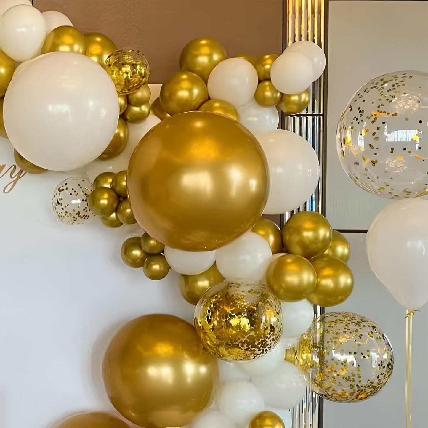 Gold Metallic Chrome Latex Balloons, 150pcs 5 inches Round Helium Gold Metallic Chrome Balloons for Birthday Baby Shower Wedding Birthday Party Decorations