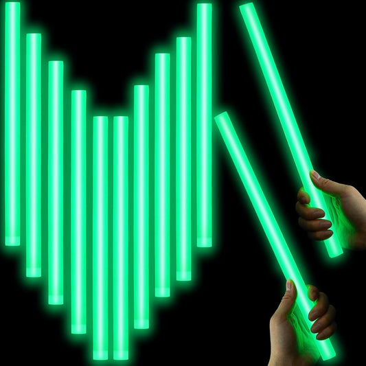 Lewtemi 10 Pcs Large Glow Sticks Big Giant Jumbo Halloween Christmas Emergency Light Stick for Camping Accessories, Survival Kit