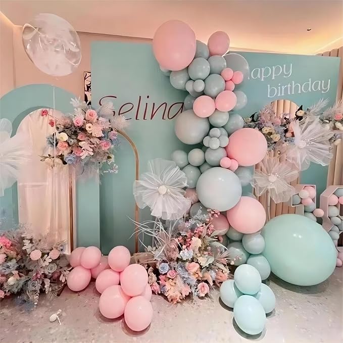 Light Pink Balloons, 140pcs Pastel Pink Pack Party Latex Balloon for Birthday Halloween Holiday Garland as Party Decorations