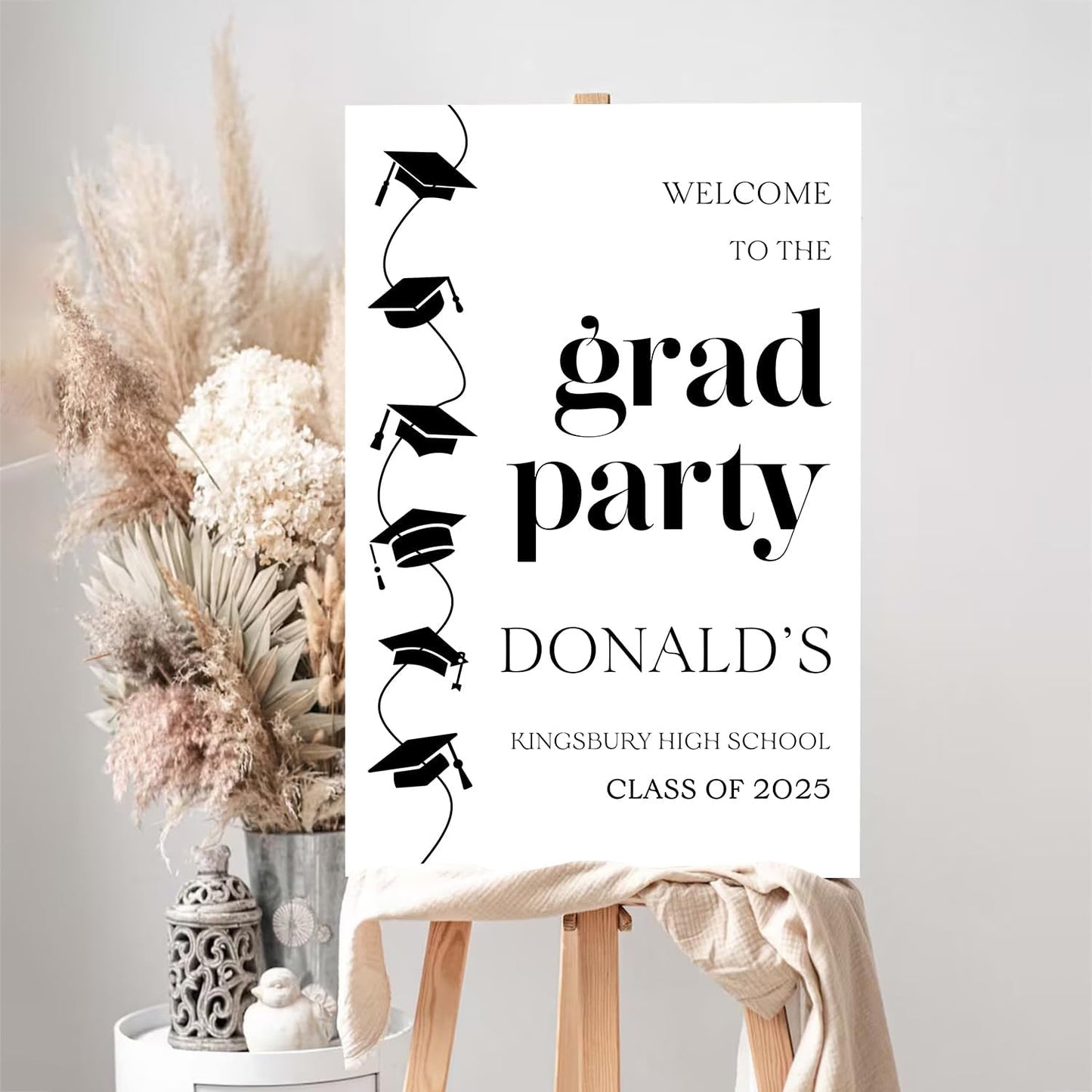 Graduation Welcome Sign, Grad Party Sign, Modern Minimalist Graduation Welcome, Personalized Senior High School College Graduation, Class of 2024, Graduation Party Welcome Sign 2024 Congrats
