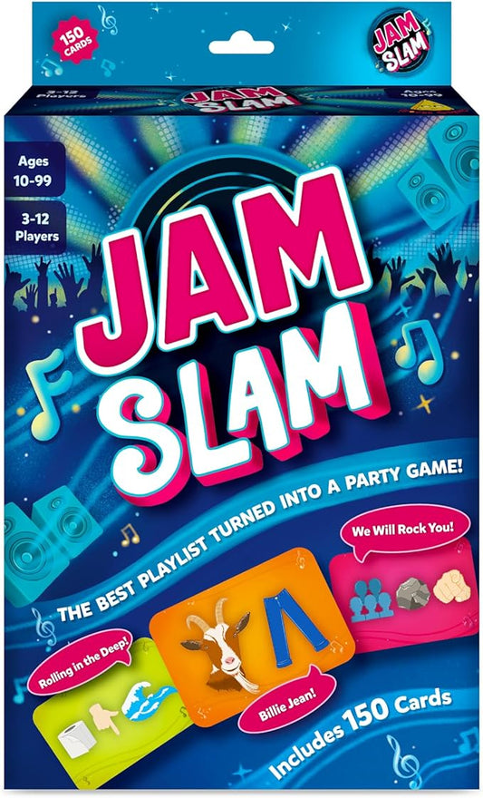 Gouda Games Jam Slam Music Card Game - Fast-Paced Song Guessing Party Game for Family Game Night, Fun for Adults, Teens & Kids, Gift for Music & Board Game Lovers, 3-12 Players