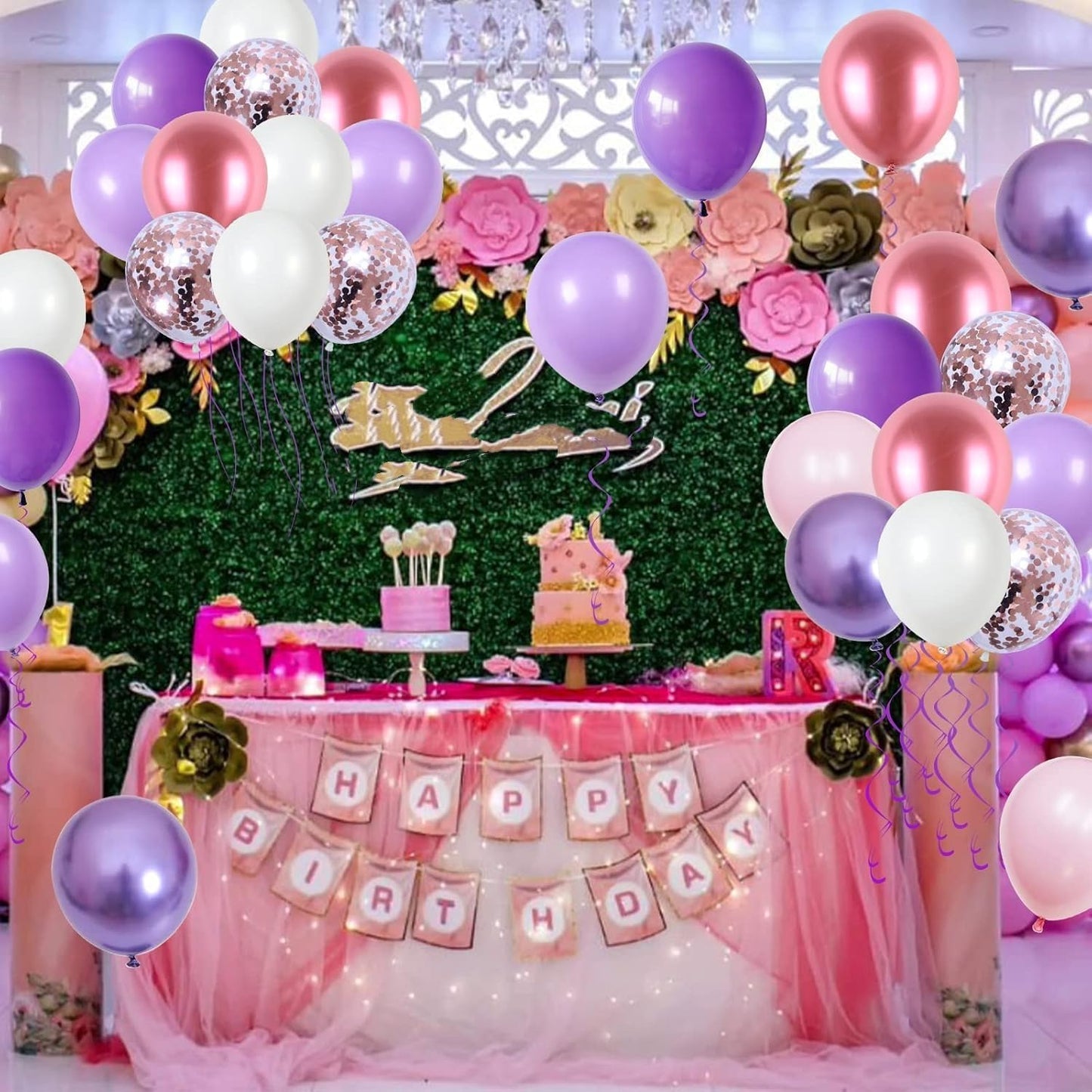 Pink and Purple Balloons Metallic Purple Pink Red Balloons for Butterfly Birthday Party Decorations Pastel Latex Balloon 12inch 60pcs Balloon Bridal Shower Bachelorette Engagement
