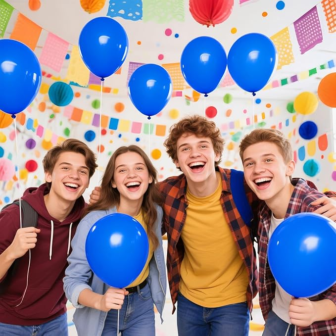 KAWKALSH 200pcs Dark Blue Balloons 5 Inch, Small Mini Latex Balloons for Party Birthday Baby Shower Anniversary Festival Arch Garland Decoration