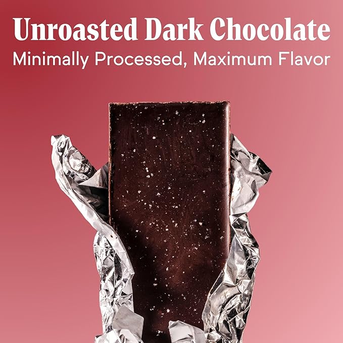 Raaka Pink Sea Salt Organic Dark Chocolate - 71% Cacao - Gourmet Dark Chocolate - Organic, Vegan, Gluten Free, Kosher | 1.8oz Bars, 6-Pack