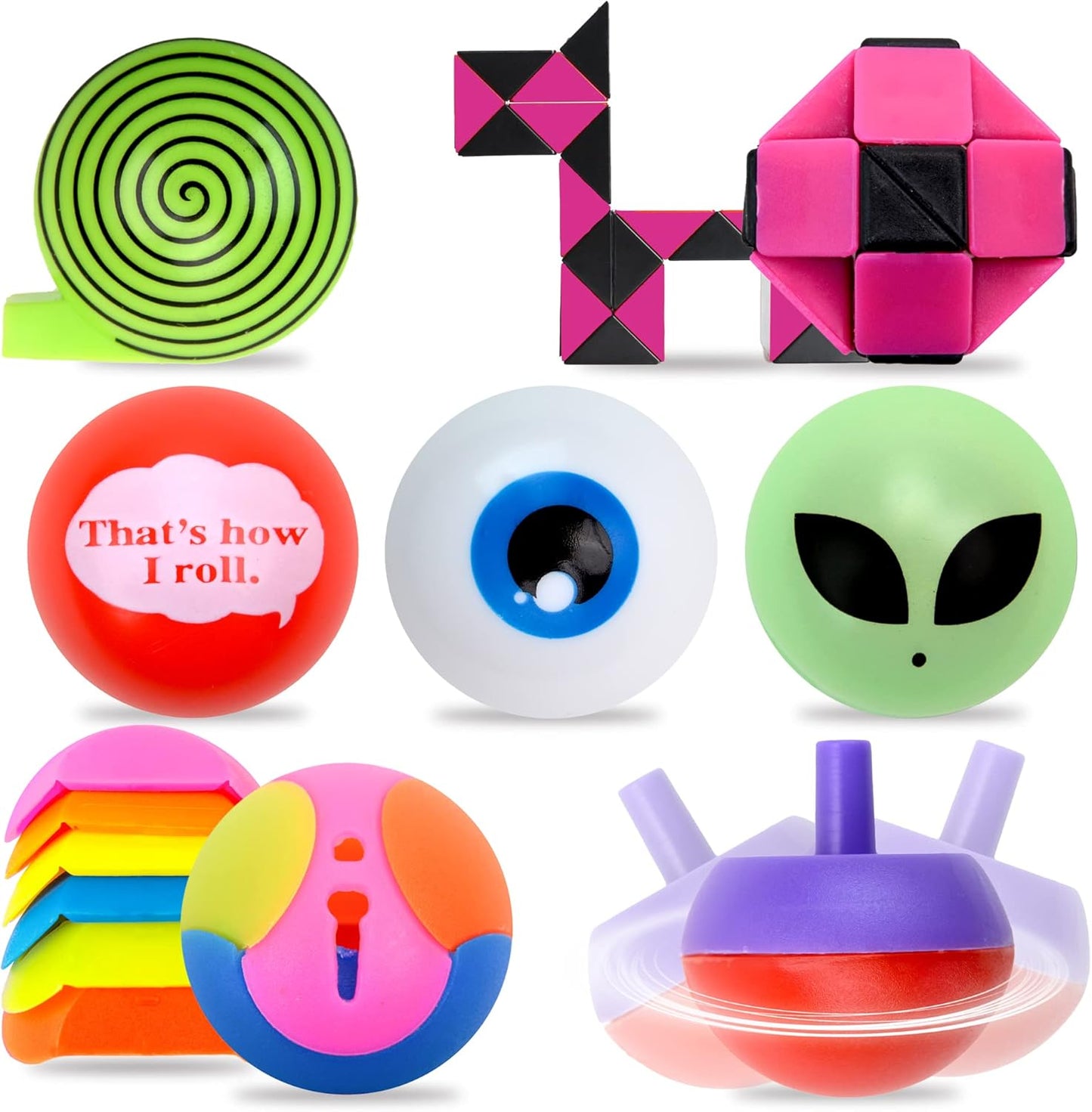 Bulk Mini Toys - 100 Pcs Prizes for Kids - Party Favors - Birthday Gifts - Pinata Stuffers - Goody Bag Fillers - Easter Egg Fillers - Vending Machine Items - 1.38 Inch