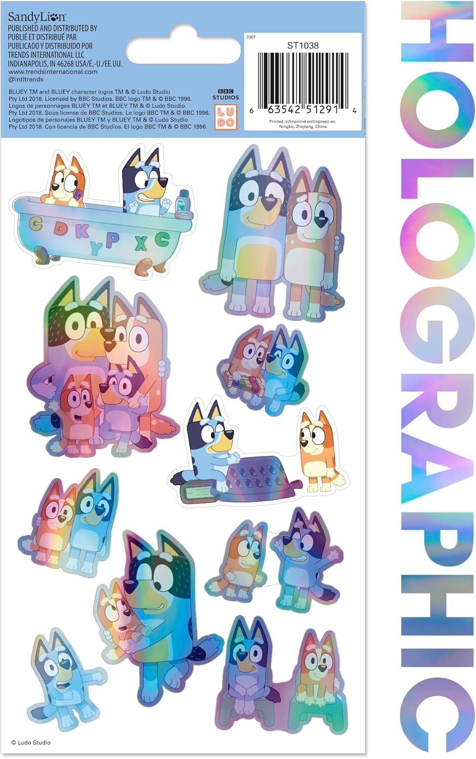 Bluey Holographic Stickers Pack