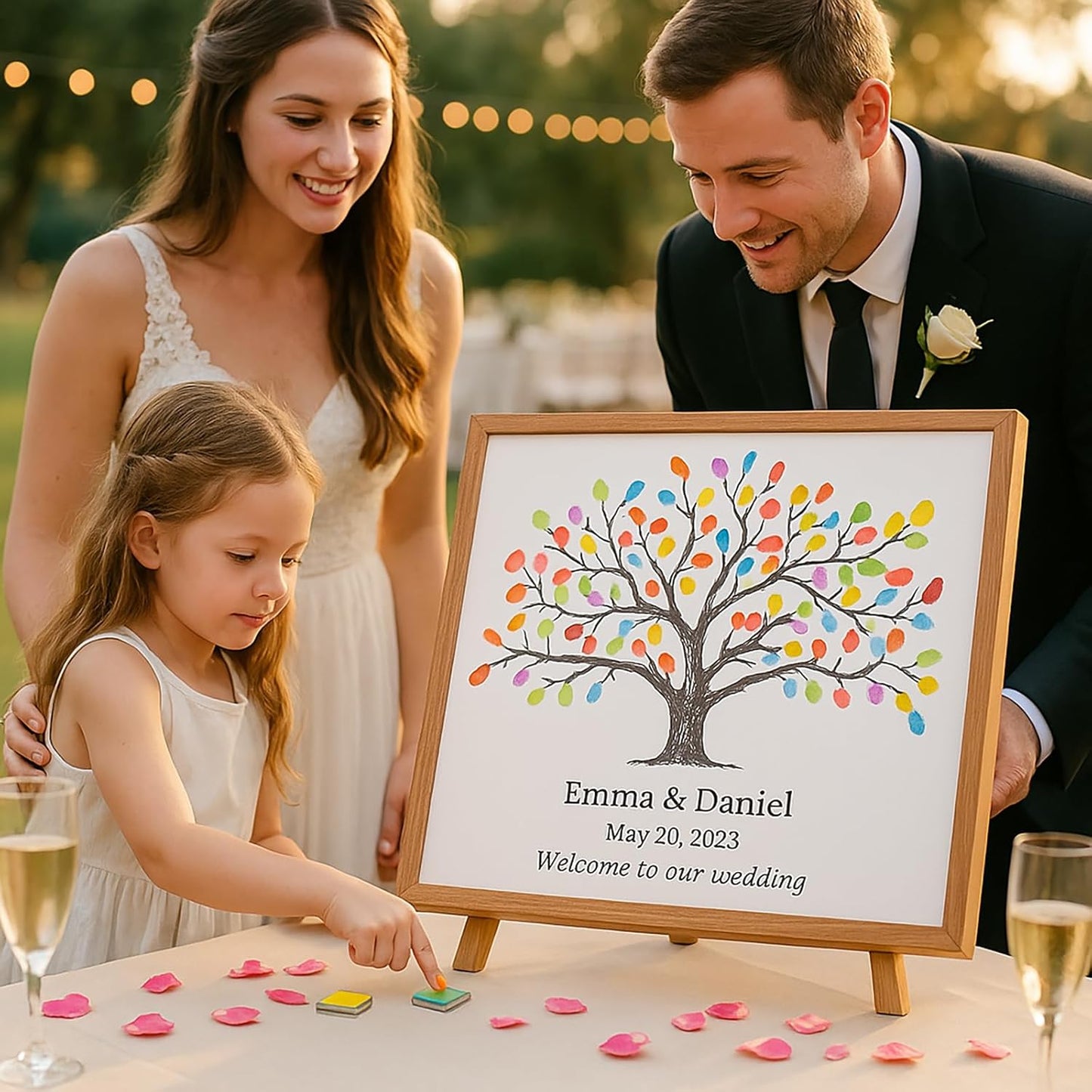 Wedding Guest Book Personalized – Customizable Sign-in Book for Weddings, Baby Showers, and Special Events (A - Standard Model, 12×16 inch (3–50 Guests))