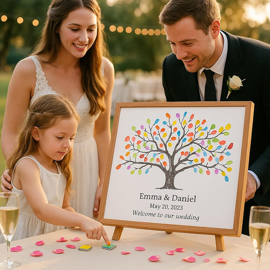 Wedding Guest Book Personalized – Customizable Sign-in Book for Weddings, Baby Showers, and Special Events (A - Standard Model, 24×36 inch (10–300 Guests))