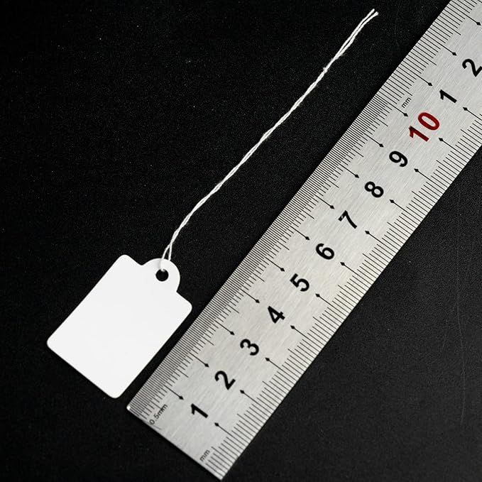 Rich Union 1000pcs White Price Tags with String Attached, Marking Merchandise Strung Tags Writable Label Hang Tags for Pricing Gift Jewelry Clothing Yard Sale Garage Supplies