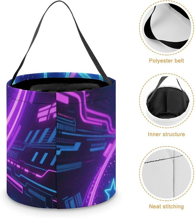 Halloween Candy Bucket - Galaxy Space Trick Or Treat Candy Bag, Gift Bag for Party Favor Supplies