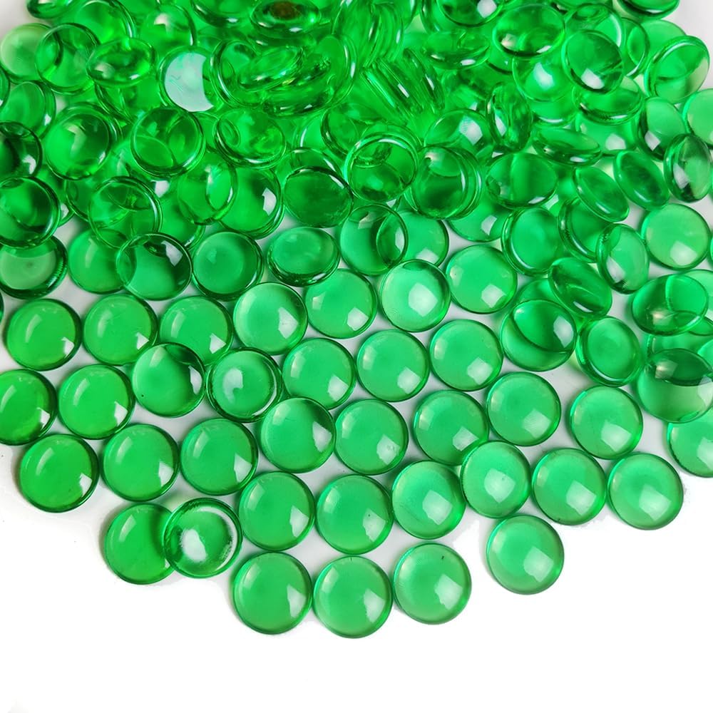 HappyFiller 630 PCS Green Color Acrylic Gems Plastic Flat Marbles Gemstones for Vase Fillers,Party Confetti Table Scatters Aquarium Fish Tank Fishbowl Pebbles Stones,Arts Crafts