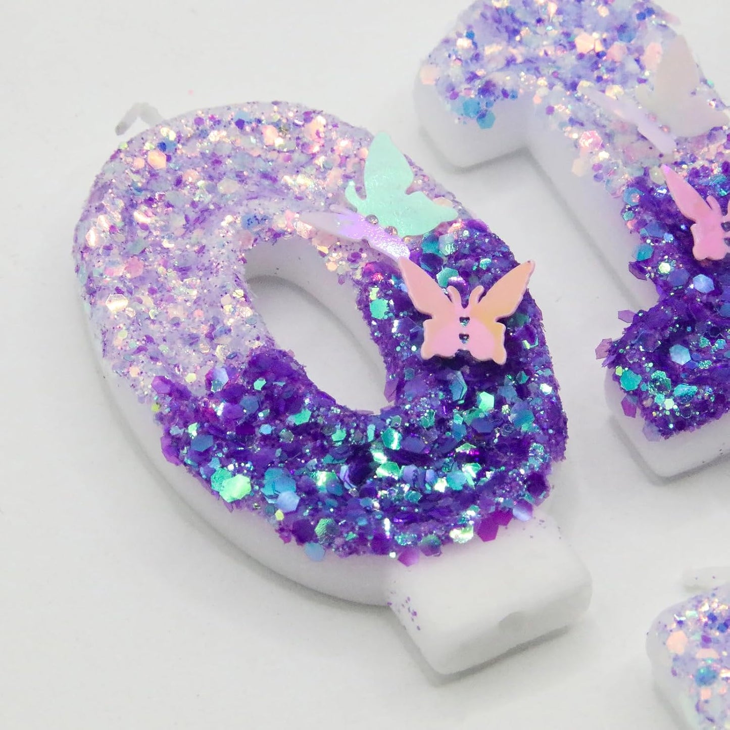 Birthday Candle for Cake，Butterfly Cake Toppers，Butterfly Birthday Decorations，Purple Birthday Candles，for Birthdays,Theme Parties, Celebration, Anniversary