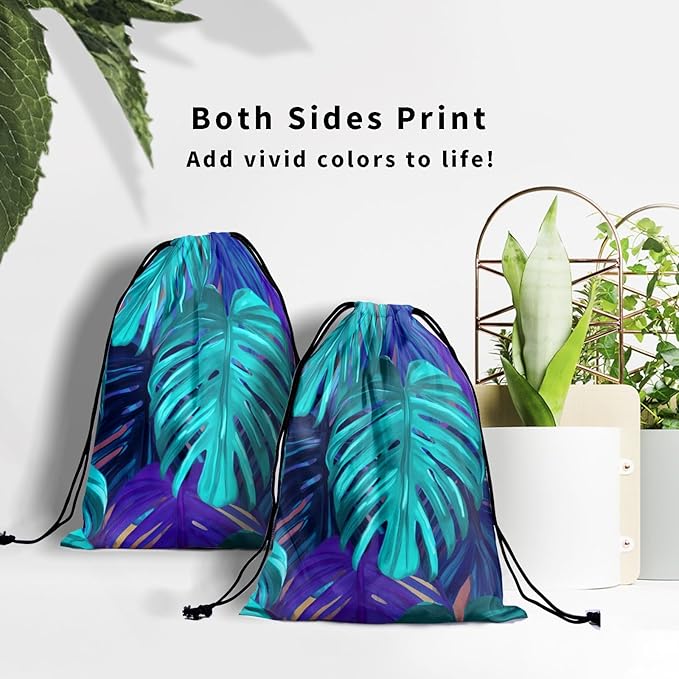 Nerxy Leaf Grip Bags for Gymnastics Tropical Leaves Grip Bag Botanical Drawstring Storage Bags
