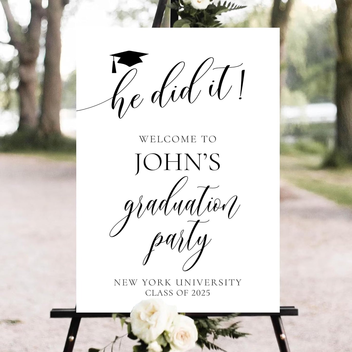 Personalized Graduation Party Welcome Sign, Graduation Decorations Senior 2025 Sign, Graduation Signs Class Of 2025, High School, College Graduation Sign, Congrats Grad Sign, He Did It Graduation Sign