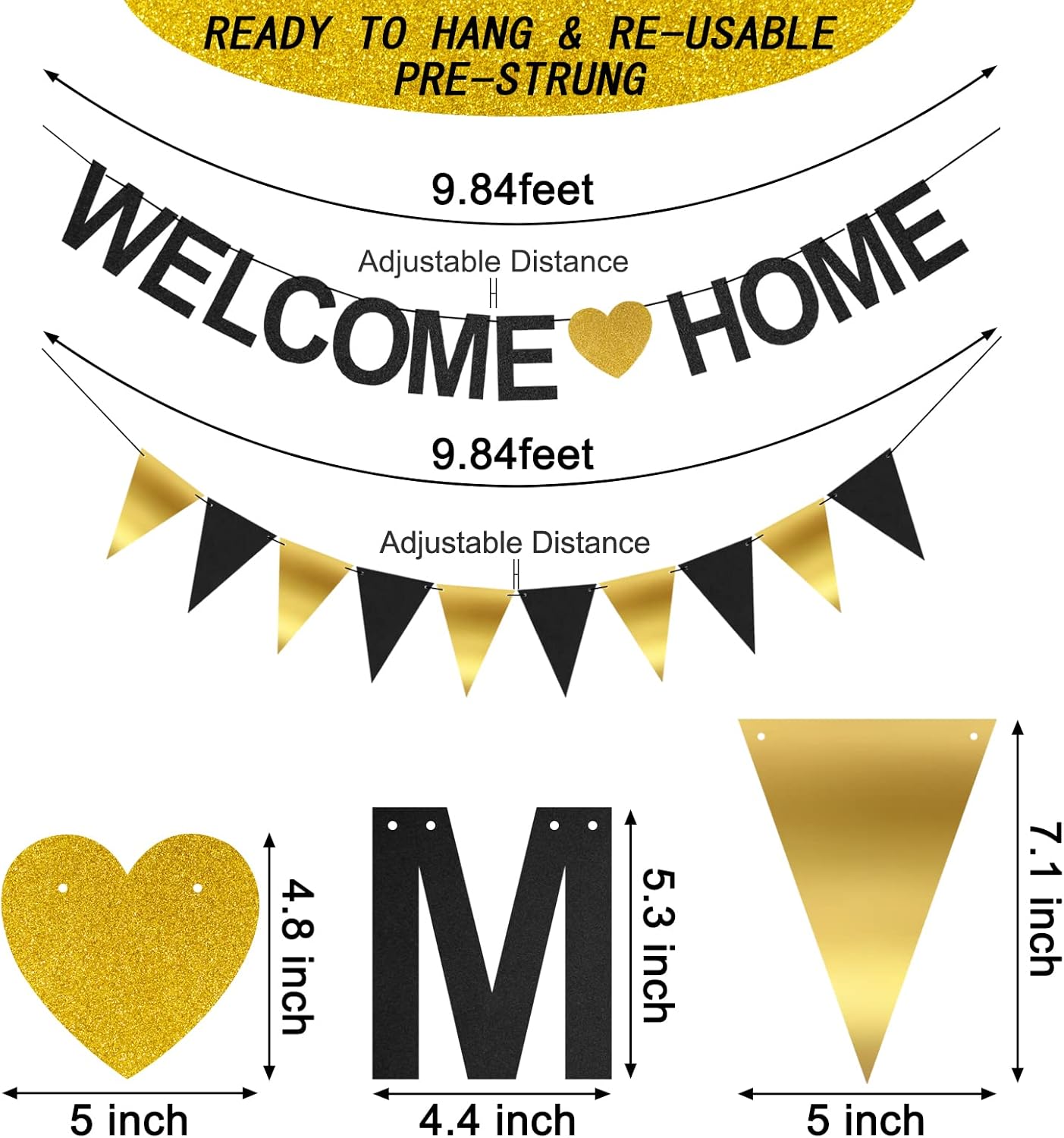 Welcome Home Banner Decorations with Welcome Home Sign, Garland, Balloons and Hanging Swirls for Military Homecoming Deployment Returning, Welcome Home Party Supplies