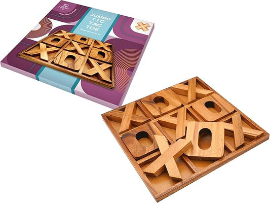 BSIRI Jumbo Tic Tac Toe Board Games Wall Tic Tac Toe for Rustic Home Decor Farmhouse Decor, Patio Decor, Coffee Table Decor, Ideal Outdoor Games, Game Night, Family Games, Unique Gifts for Couples