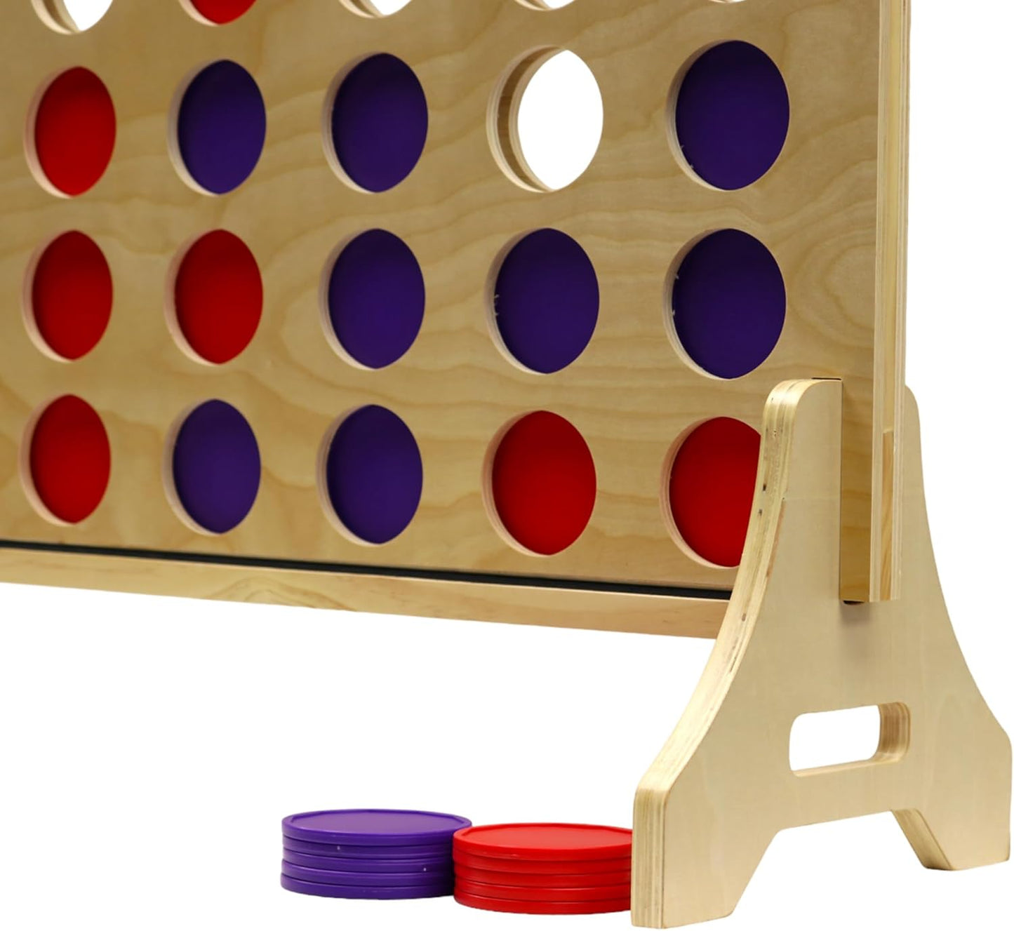 Tailgating Pros Premium Giant Four in a Row with Carrying Case - Jumbo Oversized Outdoor Yard Game - Connect Multiple Pucks in a Row to Win - Many Puck Colors Available!