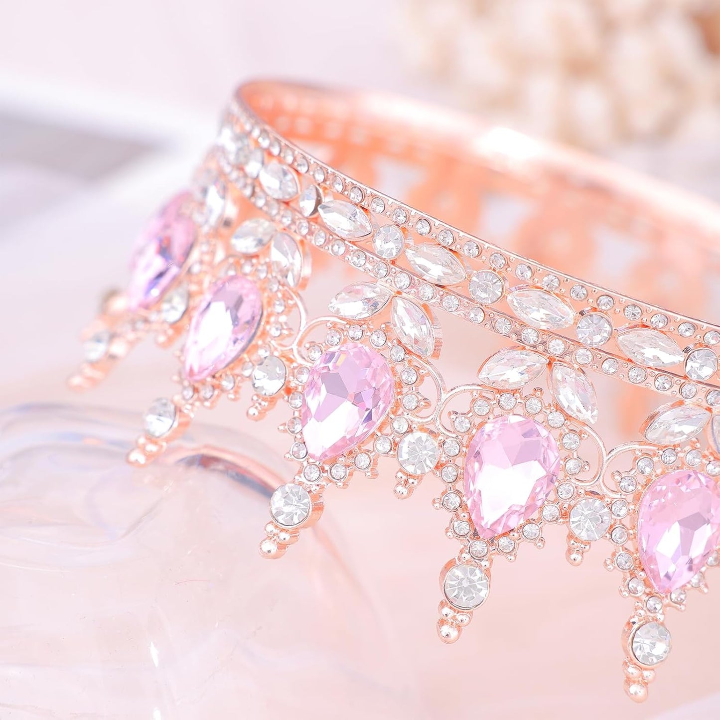 Queen Crown for Women Crystal Tiara for Girl Rhinestone Wedding Headband for Bride Hair Accessories for Costume Birthday Party Prom Gifts