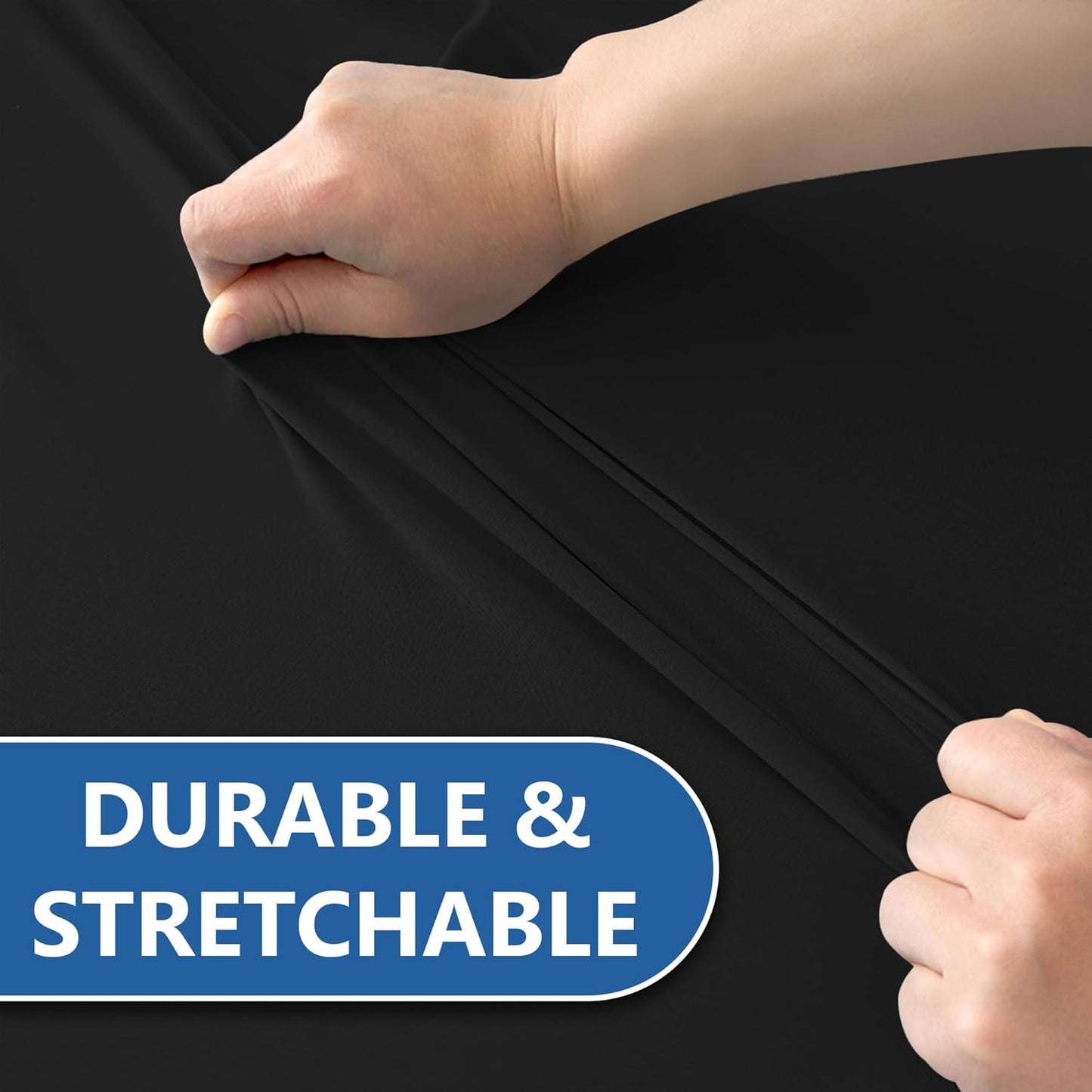 Fitted Round Table Covers 5ft-Spandex Elastic Table Cloths 6 Pack 60 Inch-Black Small Stretch Folding Tablecloth for Weddings Banquets Restaurant Buffet Event Parties Vendor Stand Tables