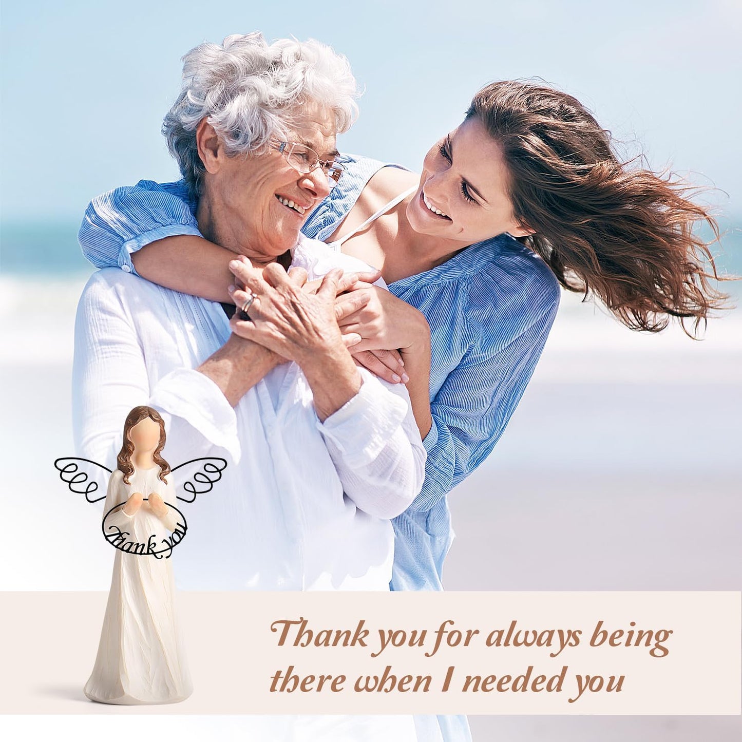 Thank You Angel Figure - Teacher Gifts for Women: Coworkers, Boss, Nurse, Doctor, Colleague - Hand-Painted Angel Figurines