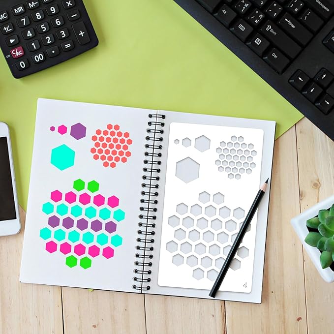 36 Pieces Journal Stencils for Bullet Dot Journaling Notebook Scrapbook, 4 x 7 Inch Planner Stencil DIY Drawing Templates Accessories Supplies Kit for Planners Cards Decorations (Journal)