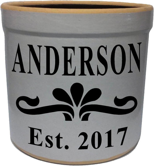 3 Gallon Personalized Stoneware Crock - Teaberry