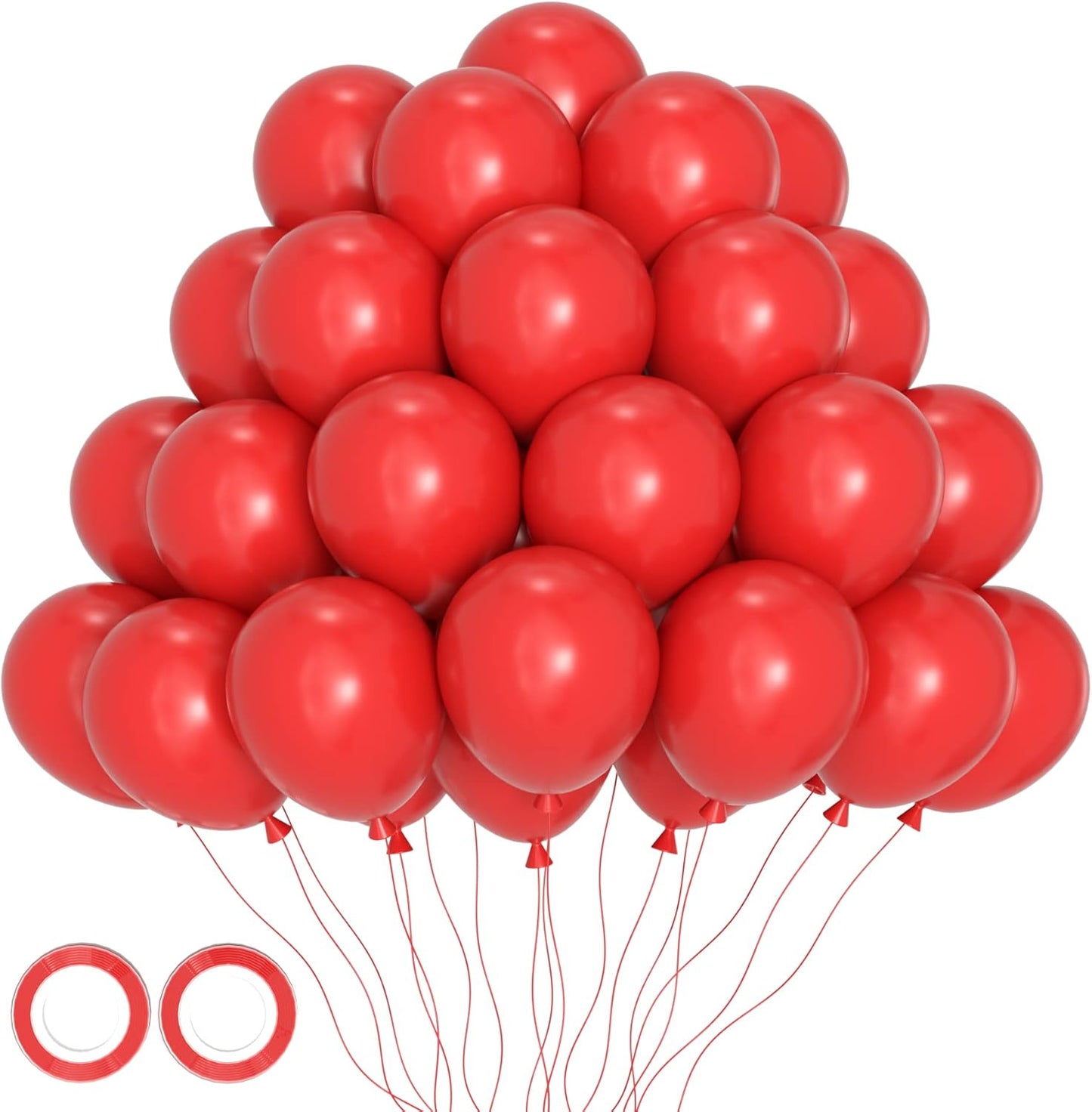 105pcs Red Balloons 12inch Party Latex Balloons for Valentine's Day Birthday Christmas Baby Shower Wedding Anniversary Party Decorations
