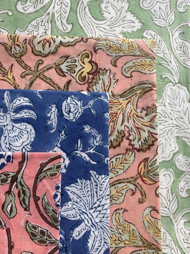 Ridhi Napkin, Kitchen Towels, Table Decor, Table Linen, Cotton Napkins, Cloth Napkins, Set of 6, Size 20"x 20", Block Print Lunch, Dinner Napkins
