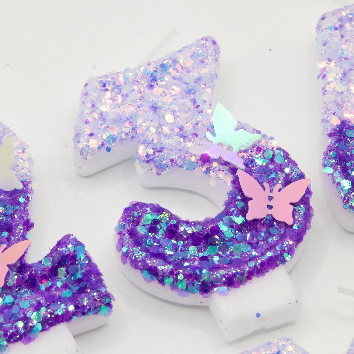 3Th Birthday Candle for Cake，Butterfly Cake Toppers，Butterfly Birthday Decorations，Purple Birthday Candles，for Birthdays,Theme Parties, Celebration, Anniversary