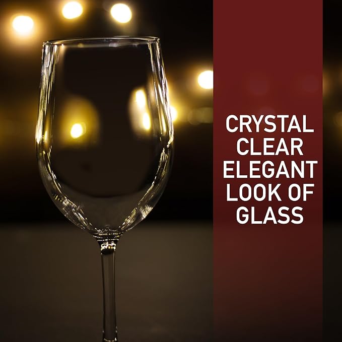 D'Eco Unbreakable Tritan Stemmed Wine Glasses, 12 oz (Set of 8) - Shatterproof, Crystal-Clear, BPA-Free Tumblers – Indoor & Outdoor Cups Great for Parties & Entertaining - Mothers Day Gift for Mom