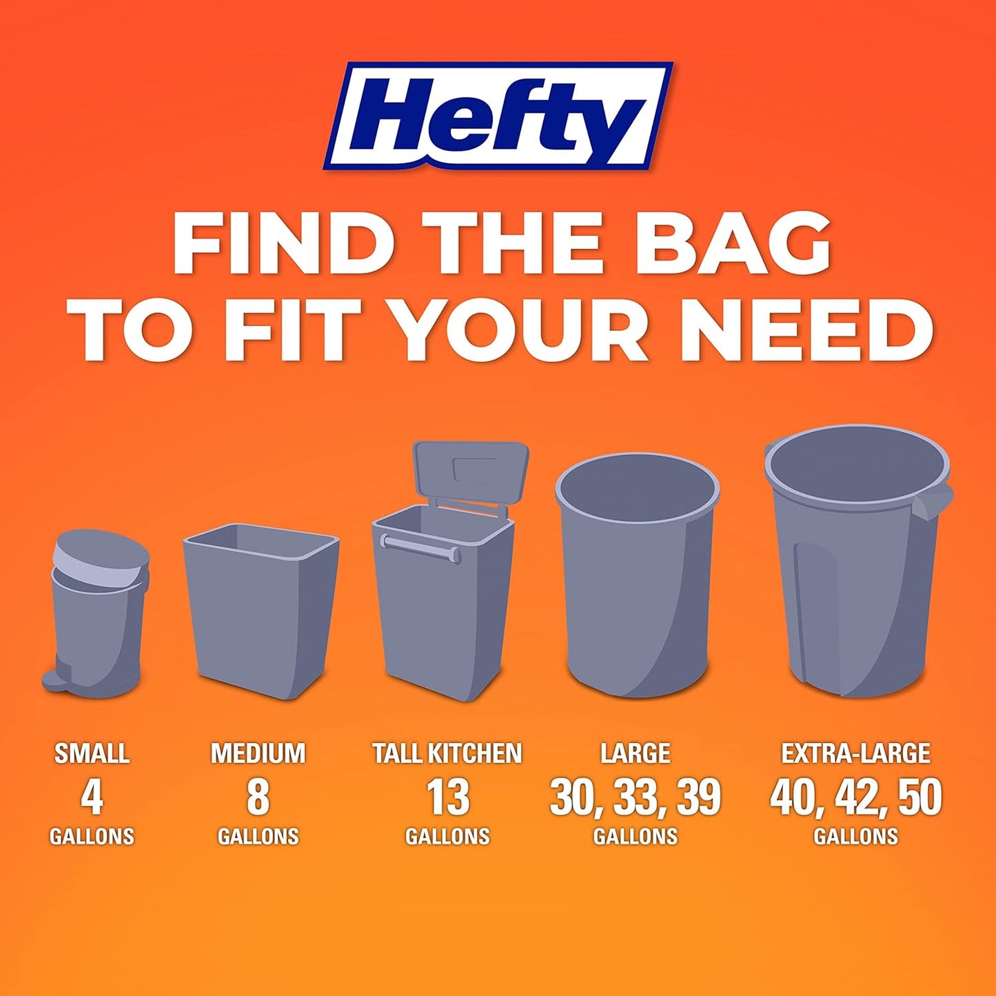 Hefty Small Trash Bags, Fabuloso Scent, 4 Gallon, 34 Count