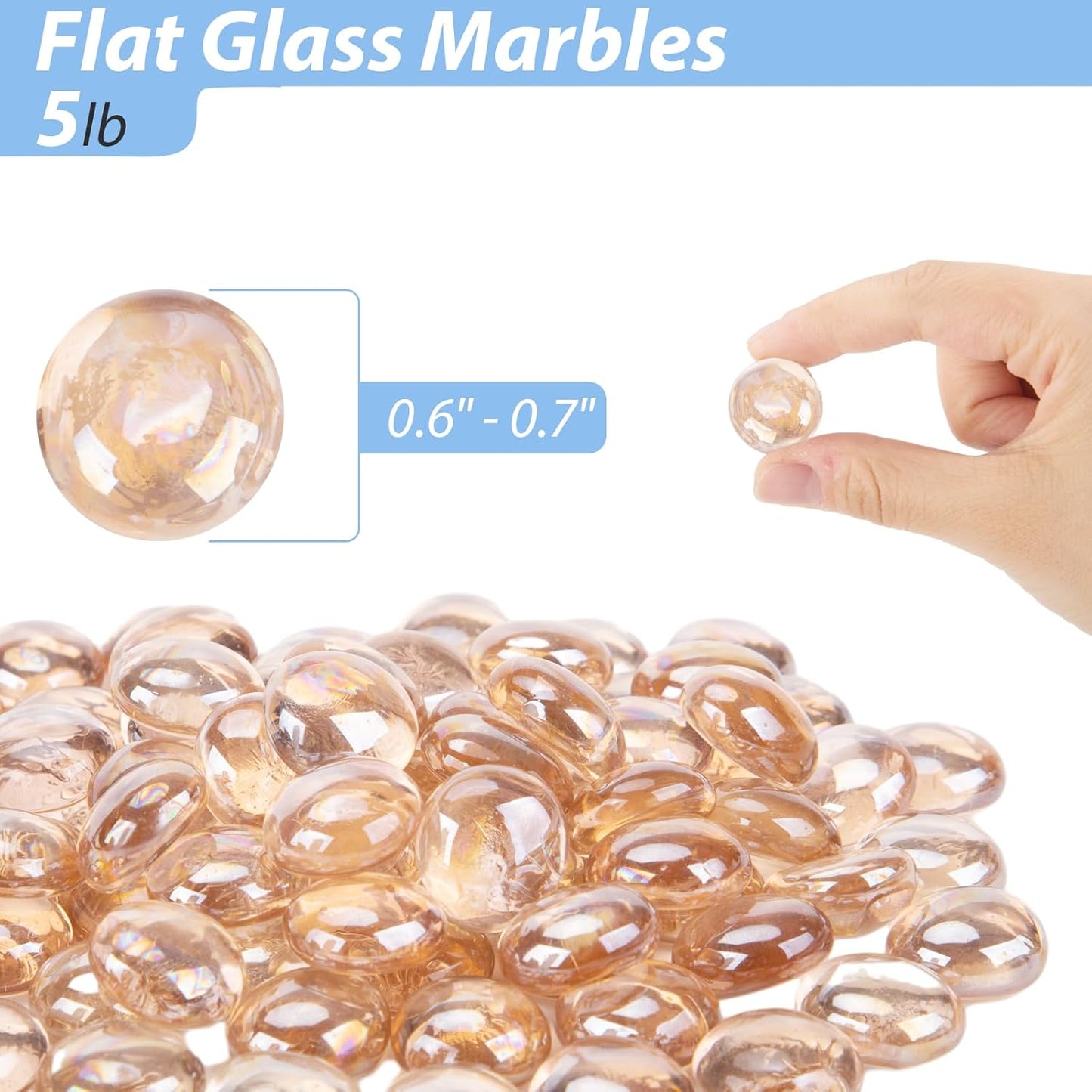 FUTUREPLUSX 5LB Flat Glass Marbles, Pink Glass Pebbles Marbles for Vases Fillers Fish Tank Aquarium Table Scatters DIY Crafts