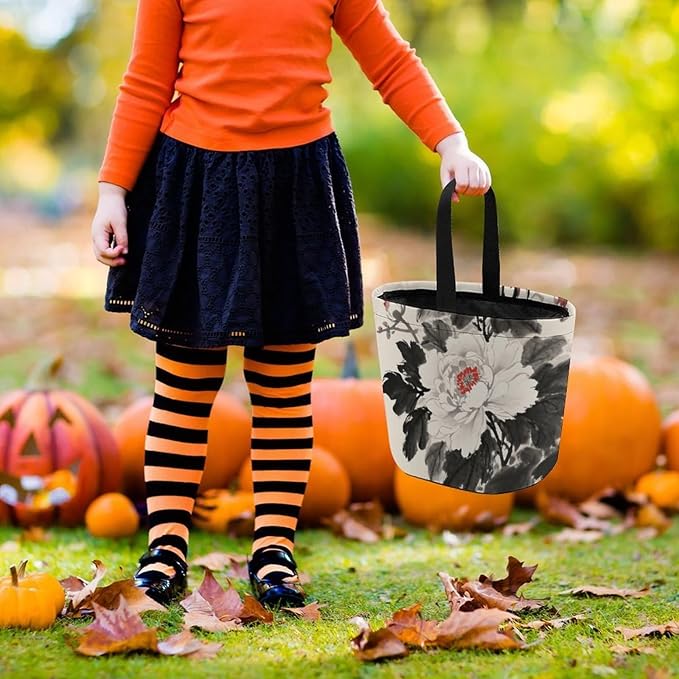 Halloween Candy Bucket - Floral Mandala Trick Or Treat Candy Bag, Gift Bag for Party Favor Supplies