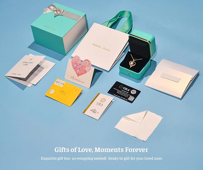Valentines Day Gifts for Her - Heart Pendent Necklaces for Women, 1-3ct Moissanite Necklace with I love U Engraving - Anniversary Birthday Gifts for Wife, Girlfriend, Mother, 925 Silver Jewelry