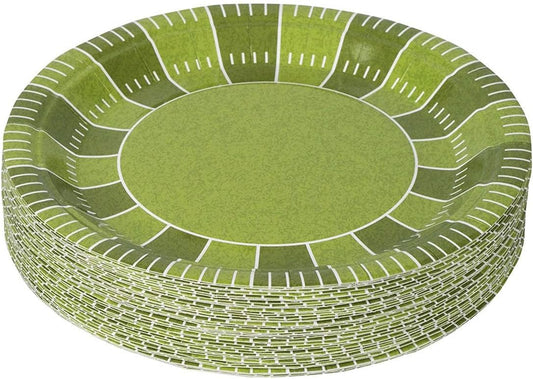 Hammont Football Themed Party Decorations - Pack of 7 & 9" Round Paper Plates, 9oz Cups, 24 Napkins, Tablecloth - Disposable Football Supplies - Birthday (7" Plates)