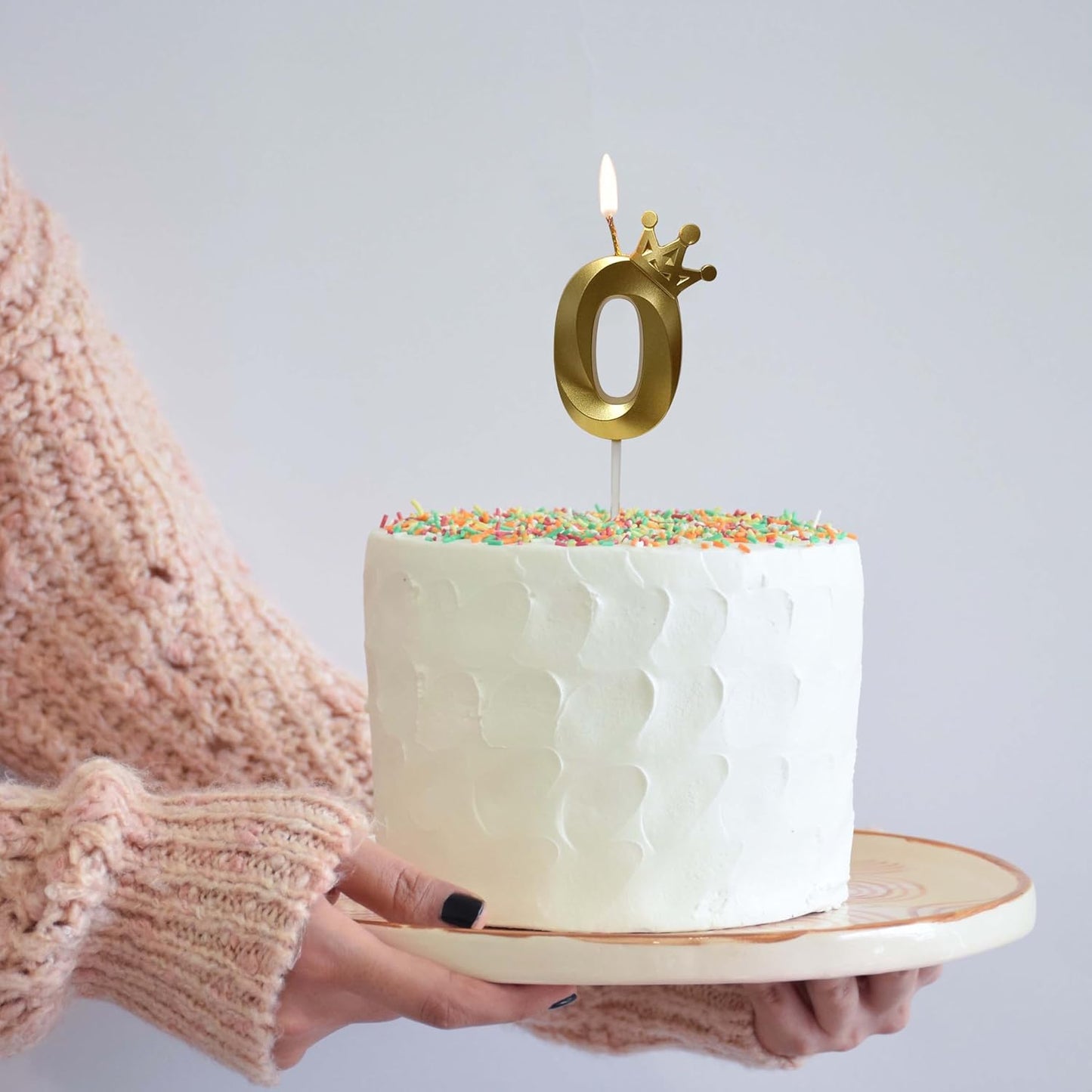 The Number 0 Gold Birthday Candles for Cake is Beautiful Number Candles for Birthday Decorations for Boys and Girls (Gold,0)