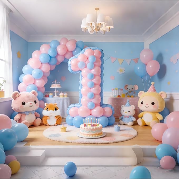 Gender Reveal Balloons, 100 Pcs 12 Inch Pink and Blue Balloons for Gender Reveal, Baby Shower, Birthday, Bridal Shower, Wedding Party Decorations and Supplies