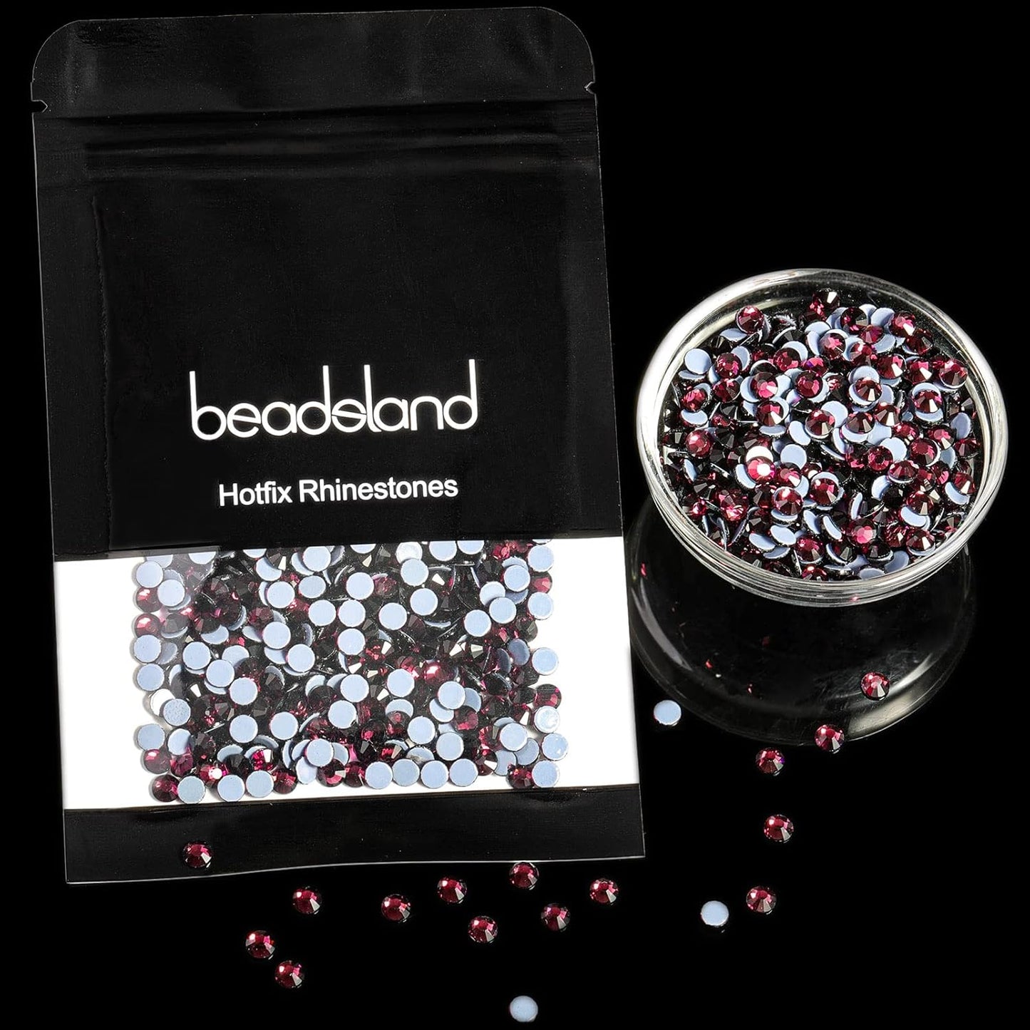 Beadsland Hotfix Rhinestones, 288pcs Flatback Crystal Rhinestones for Crafts Clothes DIY Decorations, Amethyst, SS30, 6.3-6.5mm