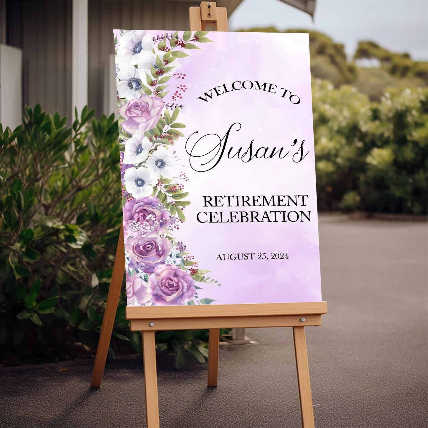 Retirement Welcome Sign Template - Floral Buffet Sign for Celebration Party Decor