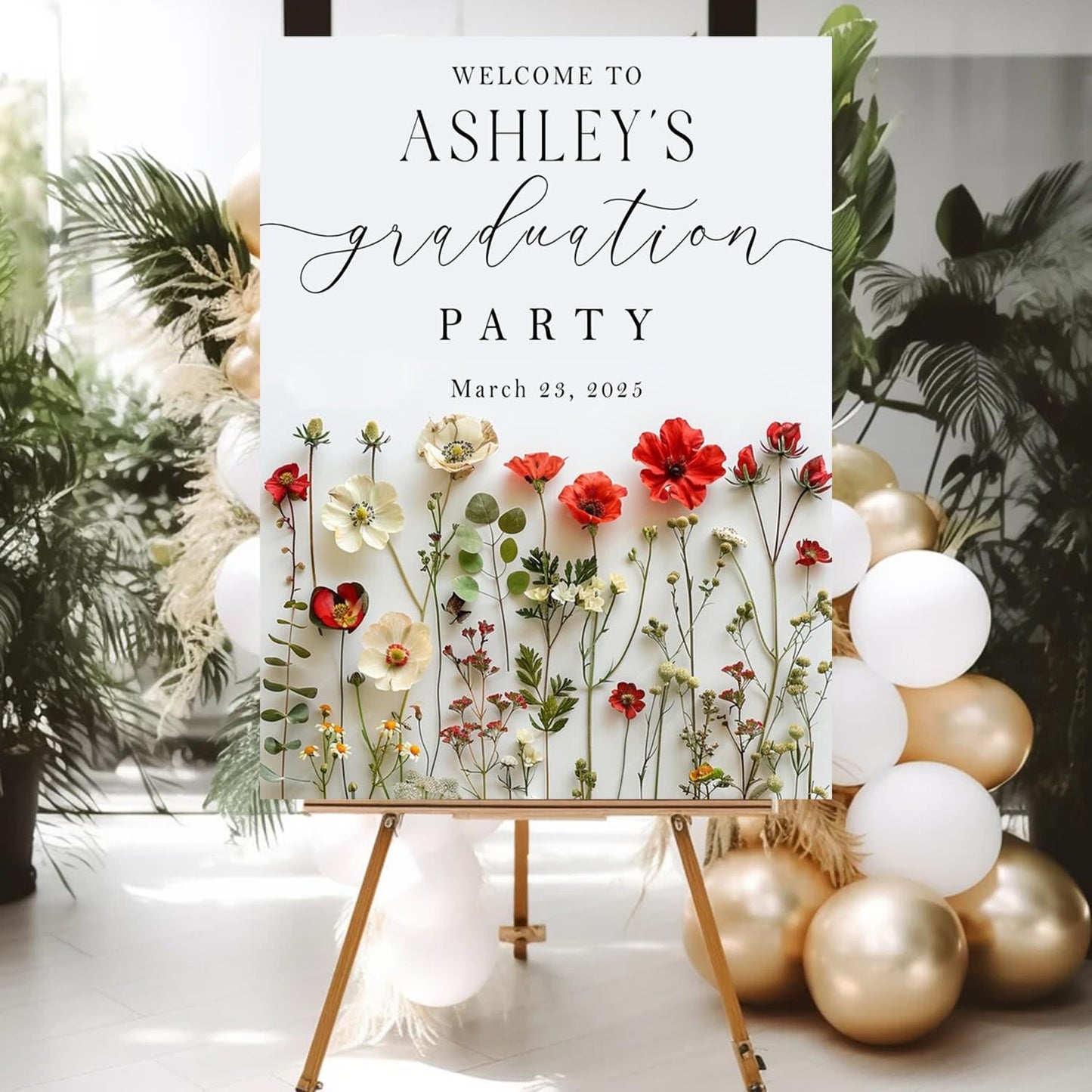Personalized 2025 Graduation Party Welcome Sign, Minimalist Grads Decor, Class of 2025 Graduation Party Poster, Custom Graduation Party Sign, Congrats Grad Decorations Design 1