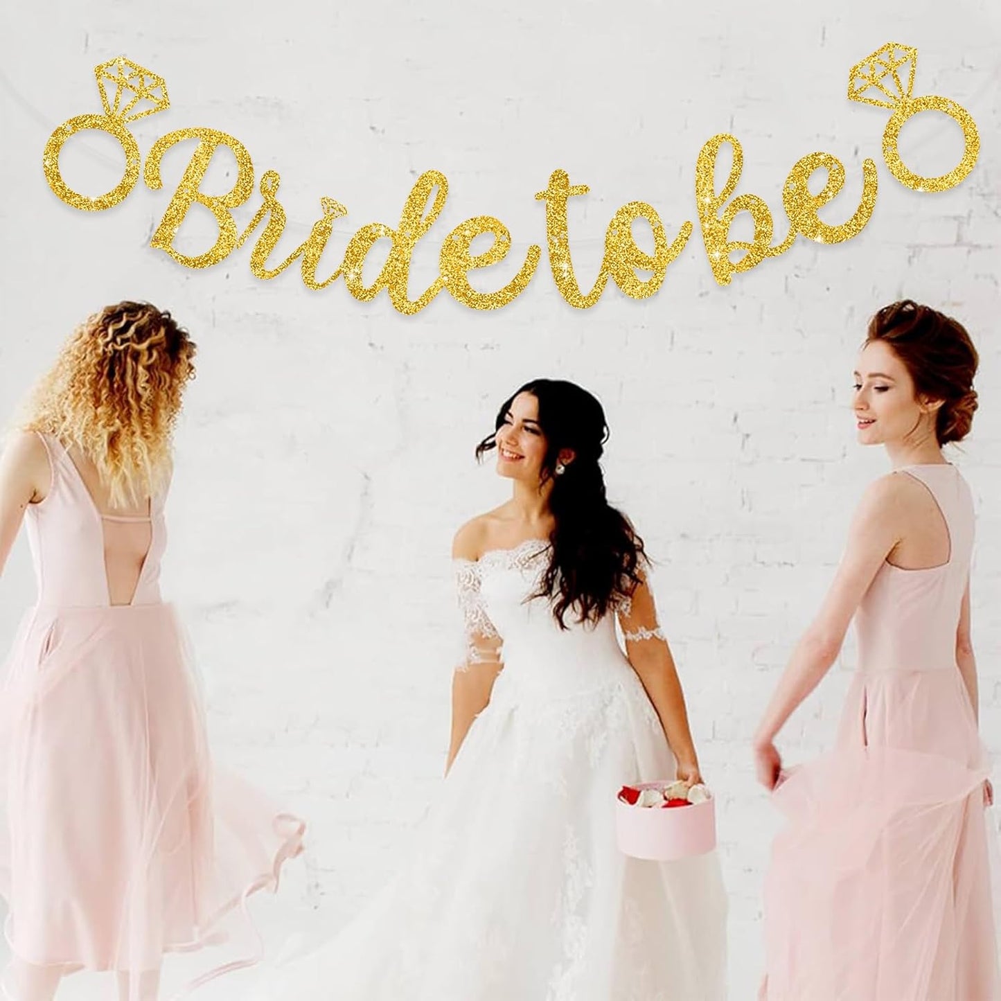 Glitter Gold Bride to Be Banner,Pre-Strung Bridal Shower Sign Garland,Bachelorette Party Decoration Wedding Shower Party Supplies(No DIY)