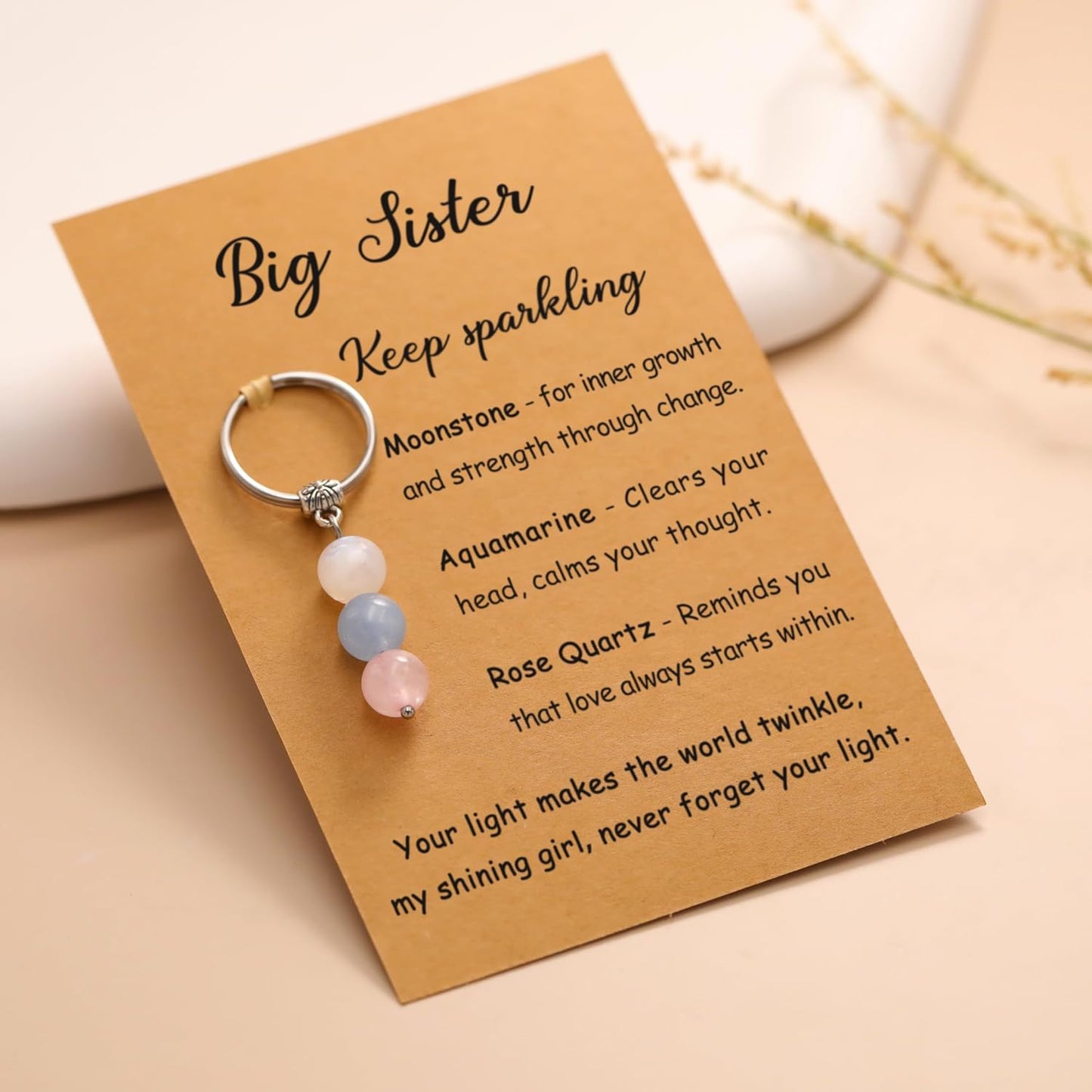 PRCOLUX Natural Healing Crystal Keychain Gifts for Women, Best Friend, Mom, Aunt, Wife Birthday Christmas Graduation Gifts